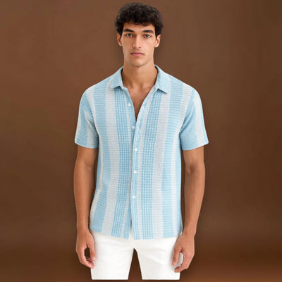 Emánuel – Elülső Gombos Könnyű Csíkos Anyag és Lélegző Illeszkedés