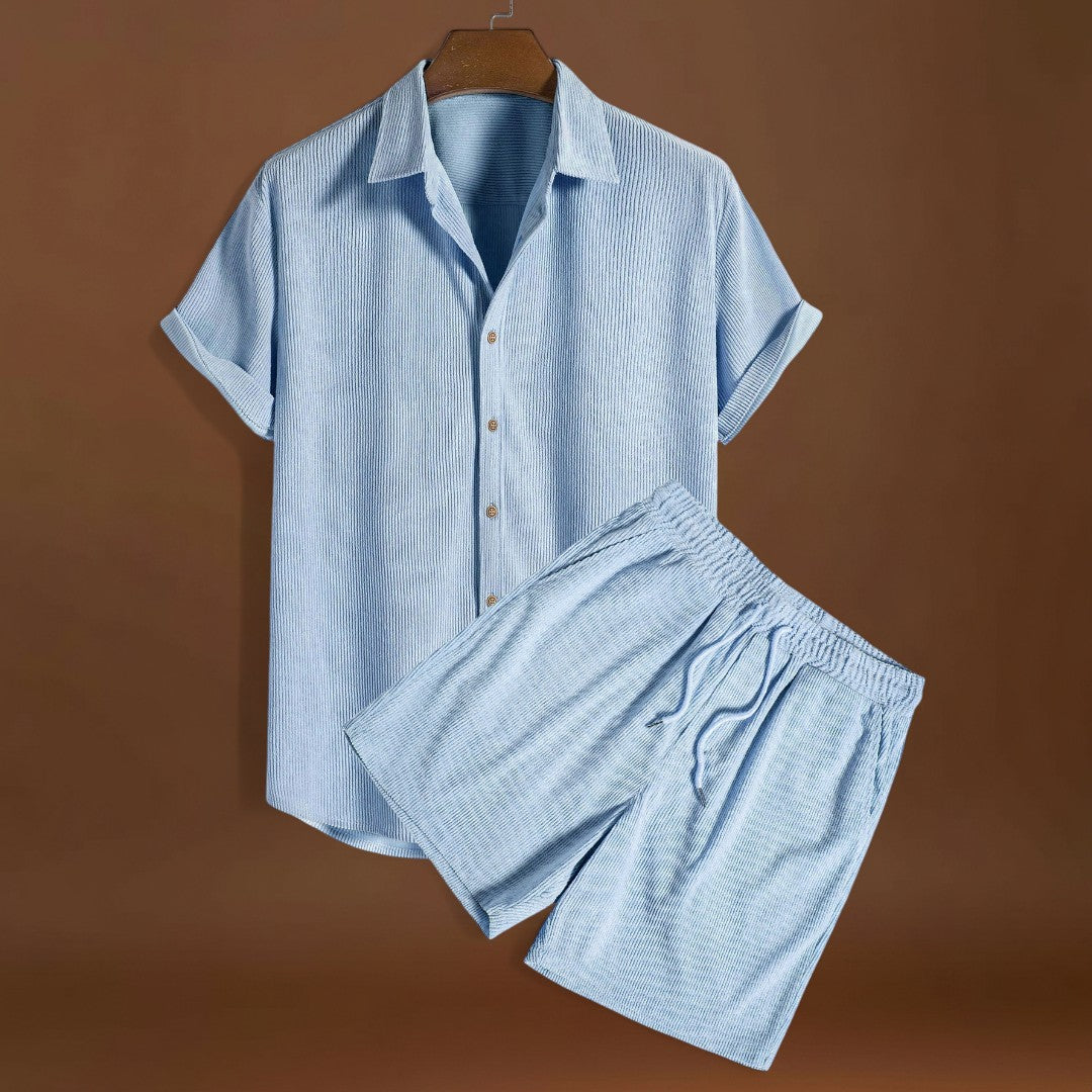 Rövid Ujjú Szett - Poliészter és Lélegző Légáram Keveréke