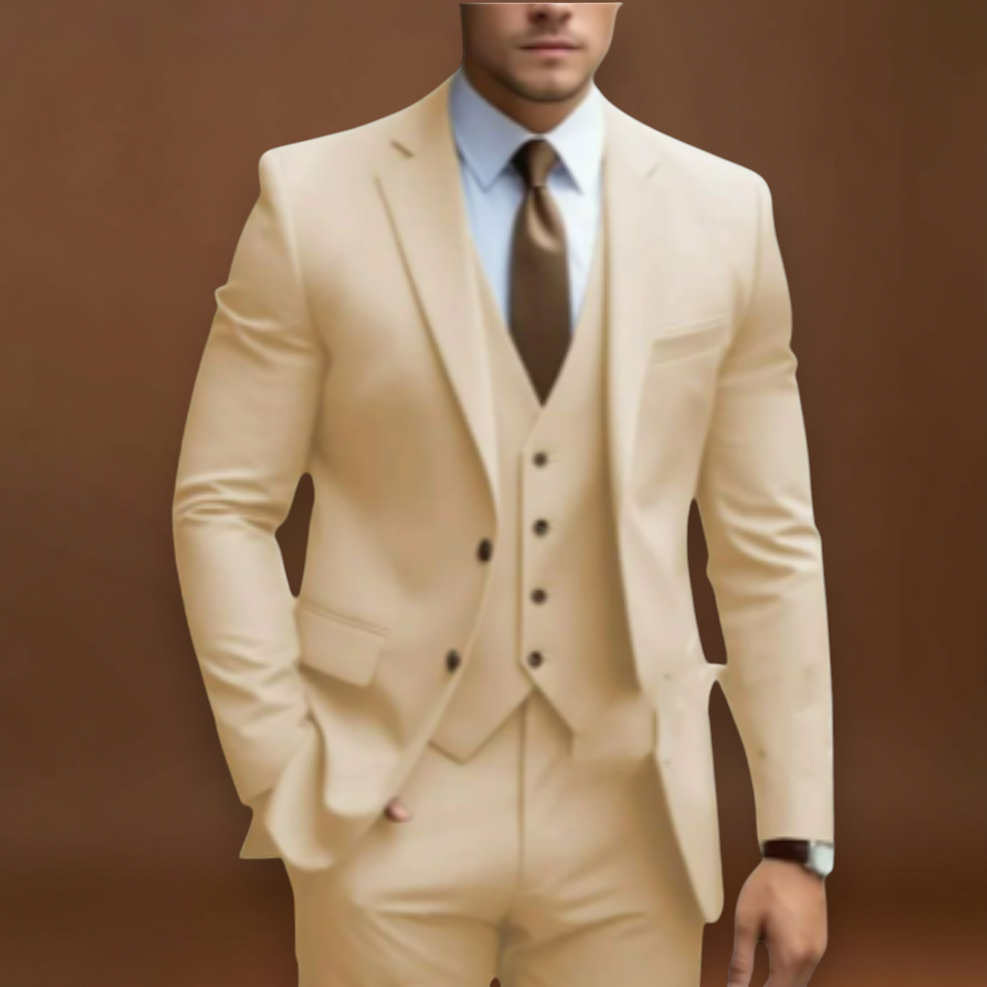 Álpert - Strukturált Hátú, Puha Vállú Öltöny Réteges Kivitelben