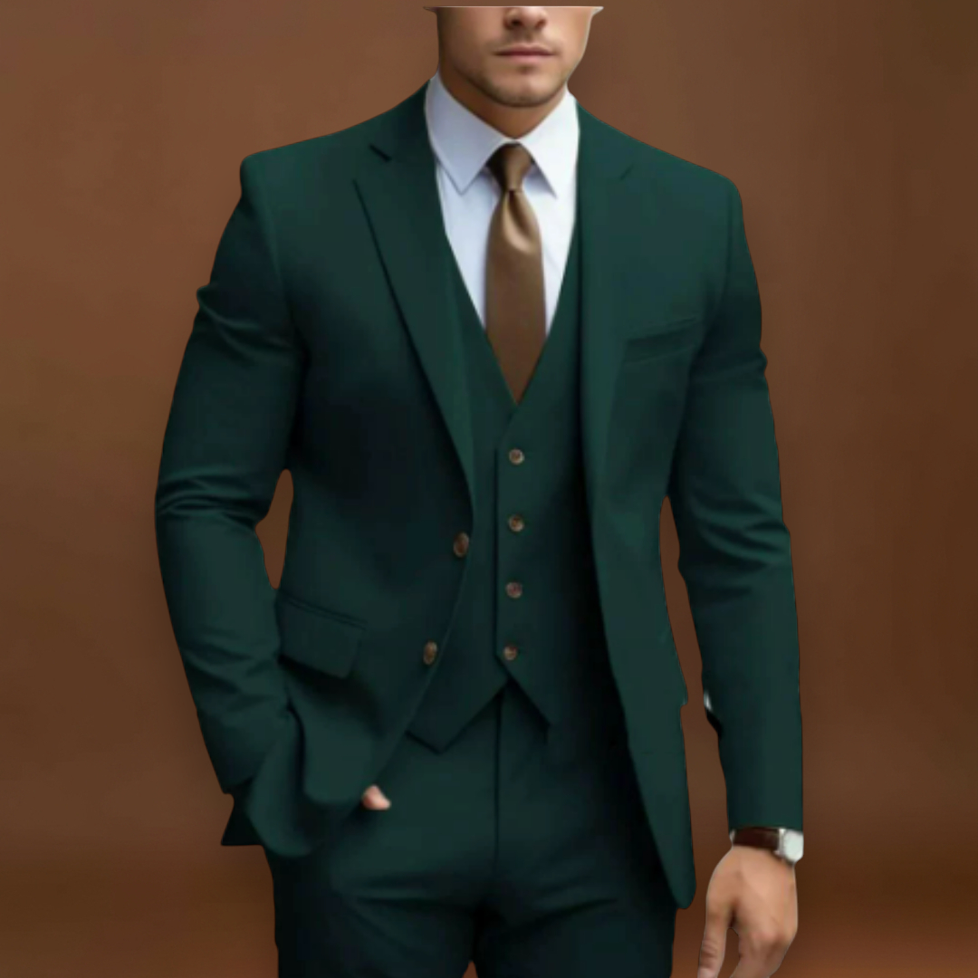 Álpert - Strukturált Hátú, Puha Vállú Öltöny Réteges Kivitelben