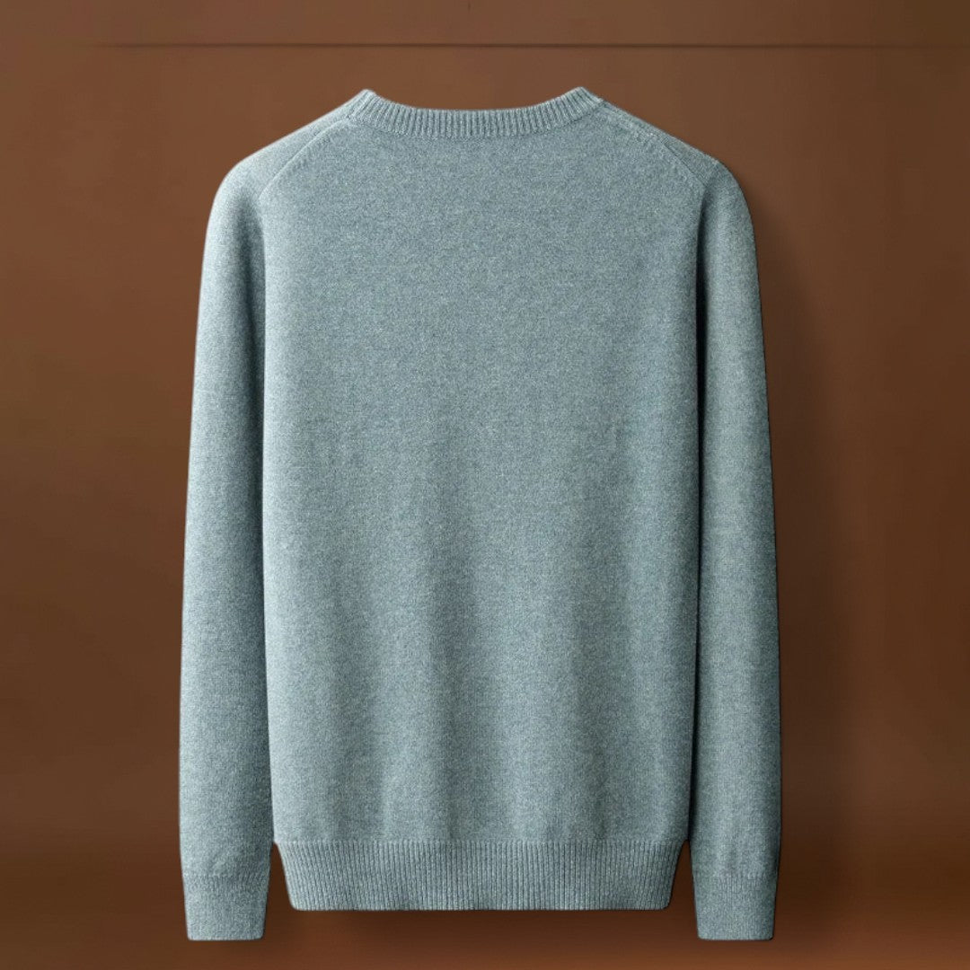 Áron - Keverék Kötött Kerek Nyakú Pulóver Közepes Melegséggel