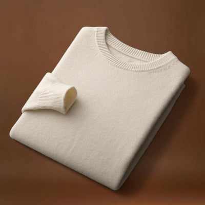 Áron - Keverék Kötött Kerek Nyakú Pulóver Közepes Melegséggel