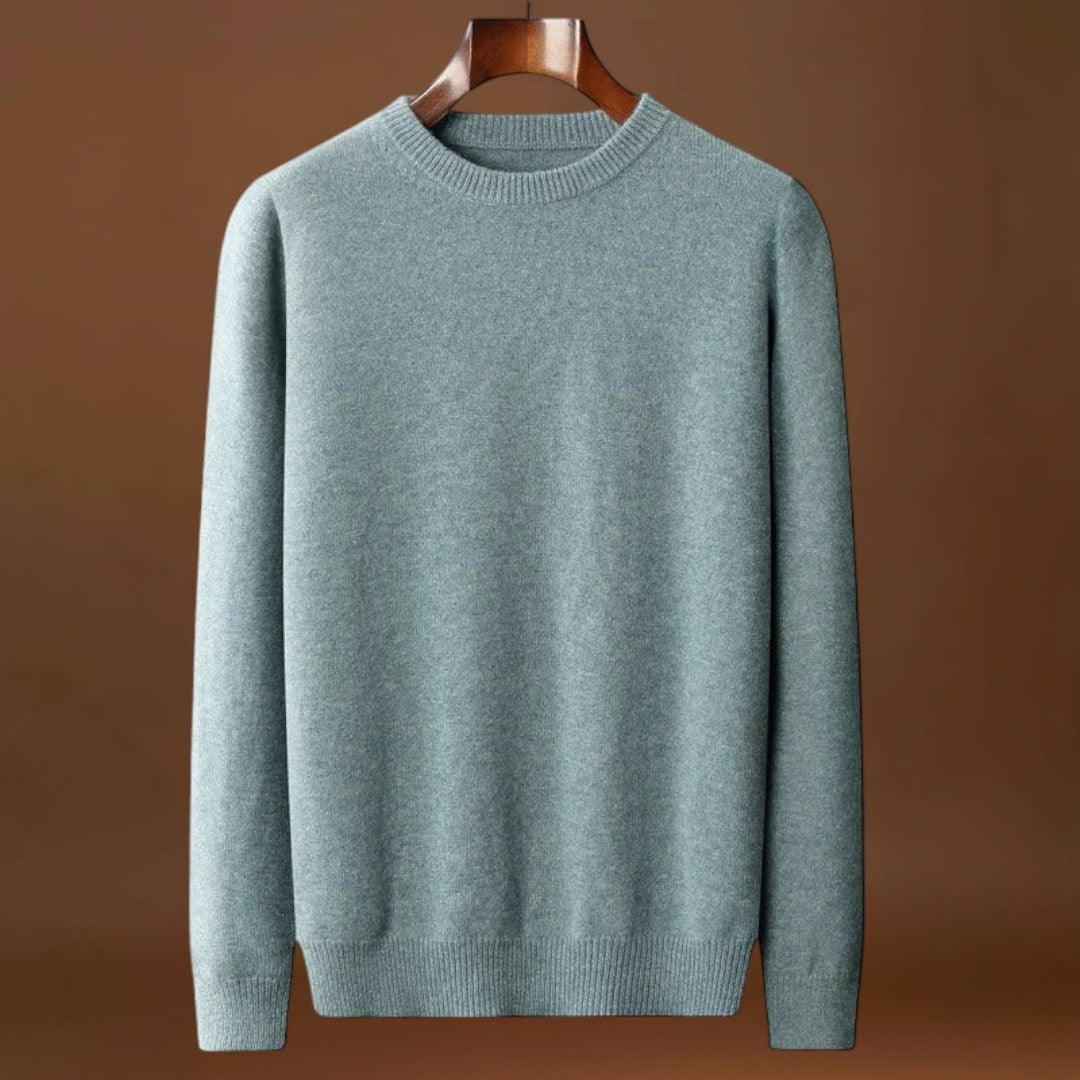 Áron - Keverék Kötött Kerek Nyakú Pulóver Közepes Melegséggel