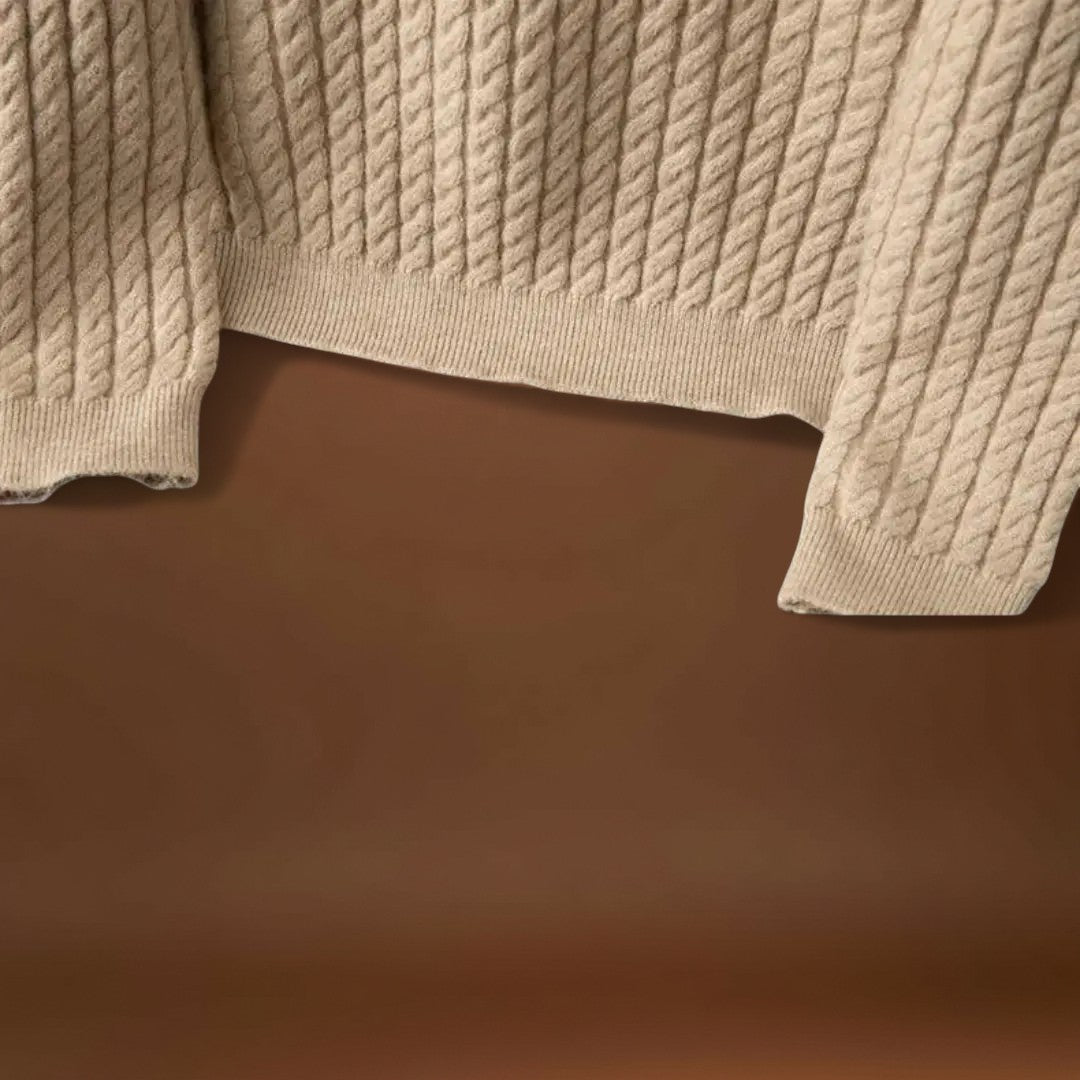 Jónás - Kényelmes Chunky Kötött Pulóver