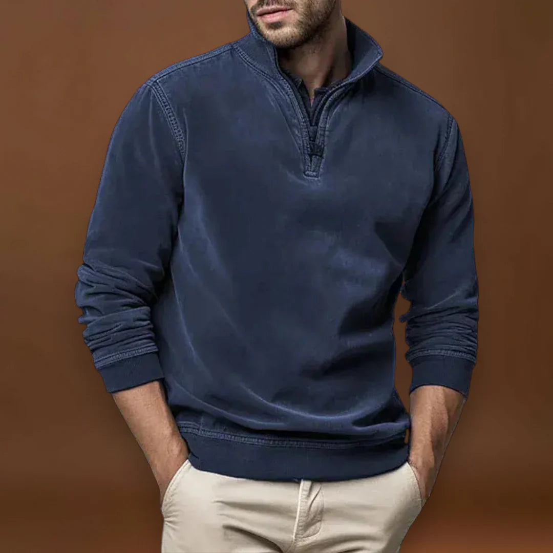 Márton - Újraformázott Mosott Poliészter Fleece Pulóver