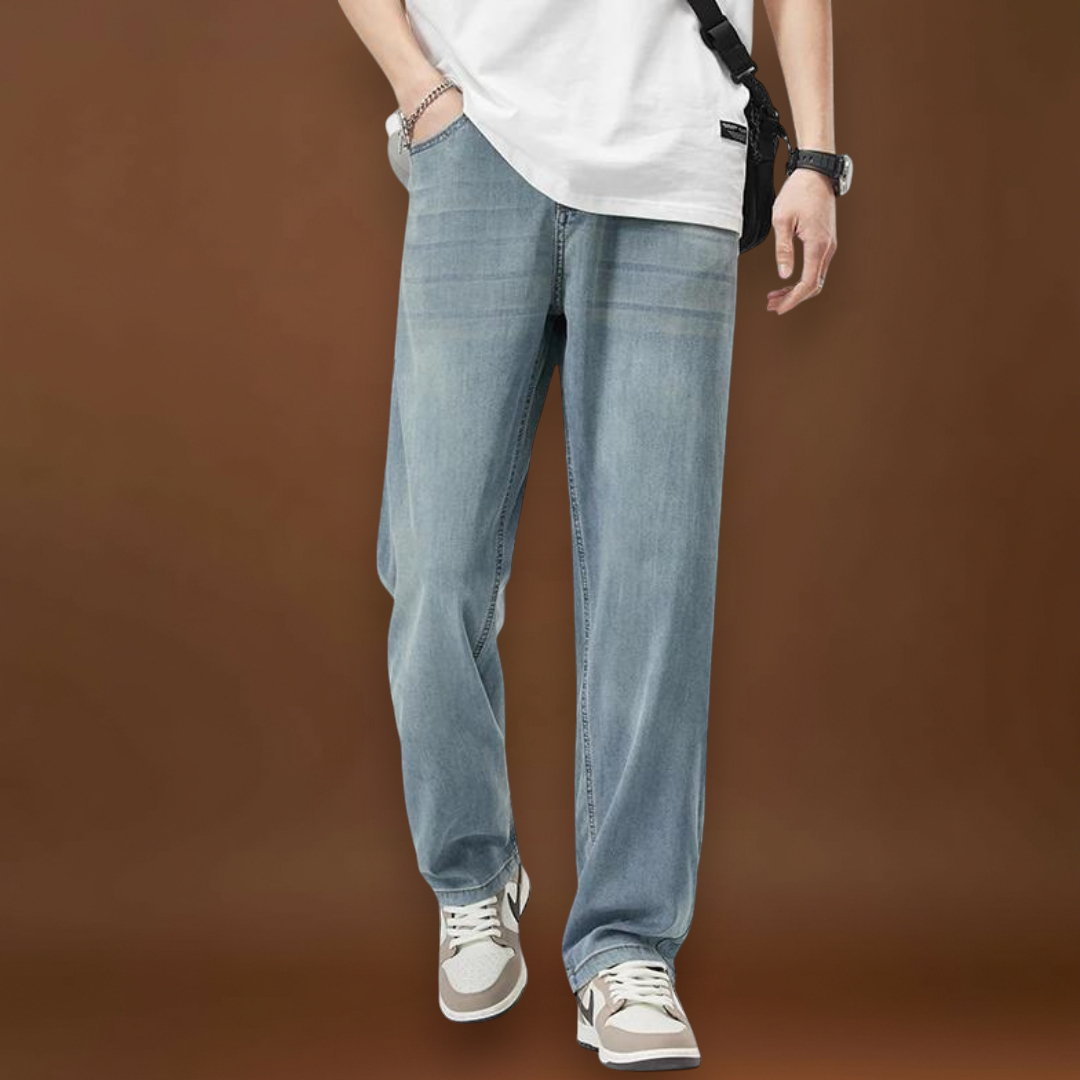 Atos - Alacsony Derékú, Relaxált Szabású Denim Keverék