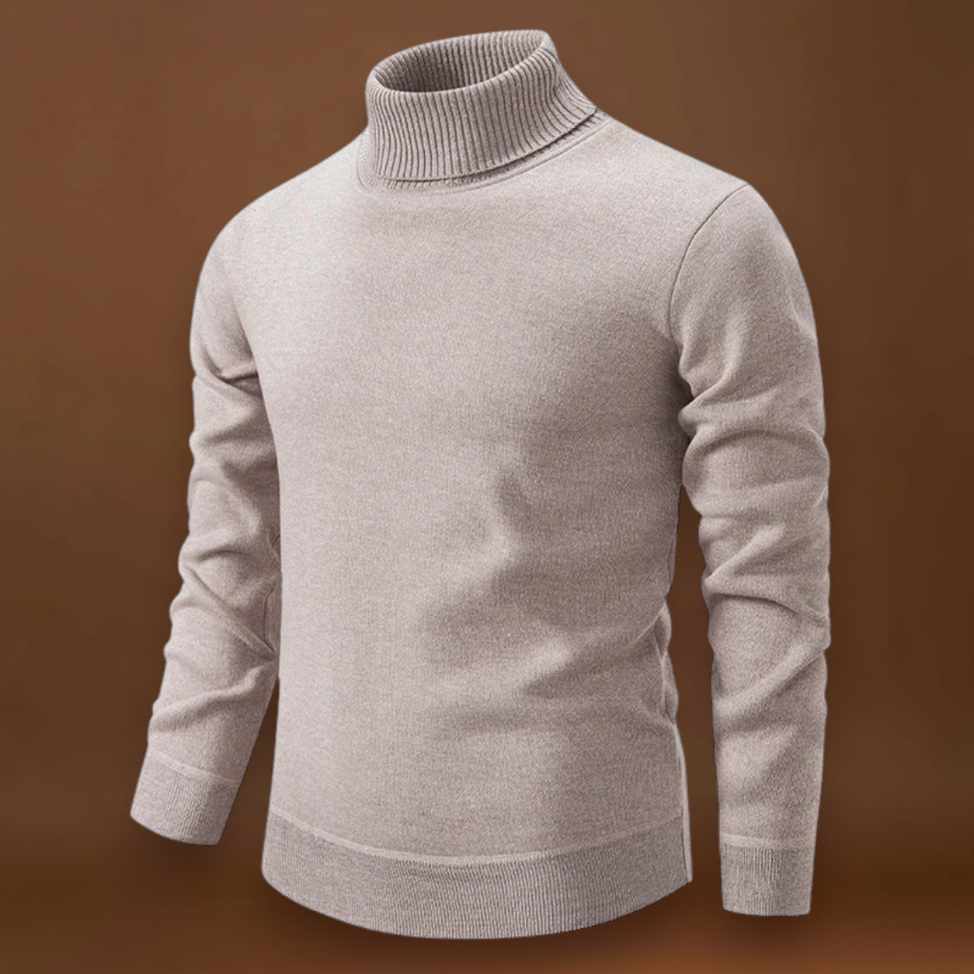 Szilárd - Kényelmes Magas Galléros Pulóver, Állítható