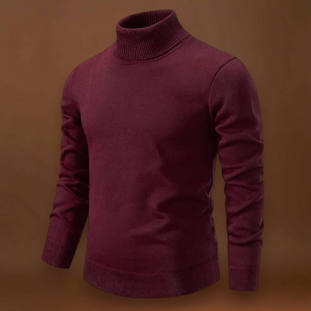 Szilárd - Kényelmes Magas Galléros Pulóver, Állítható