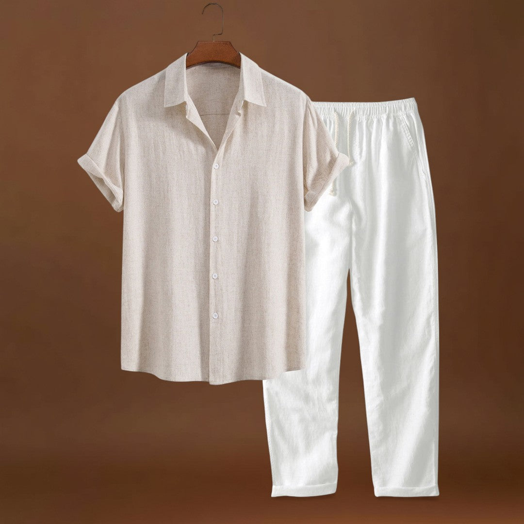 Két Darabos Szett - Rövid Ujjú & Lélegző Poliészter Keverék