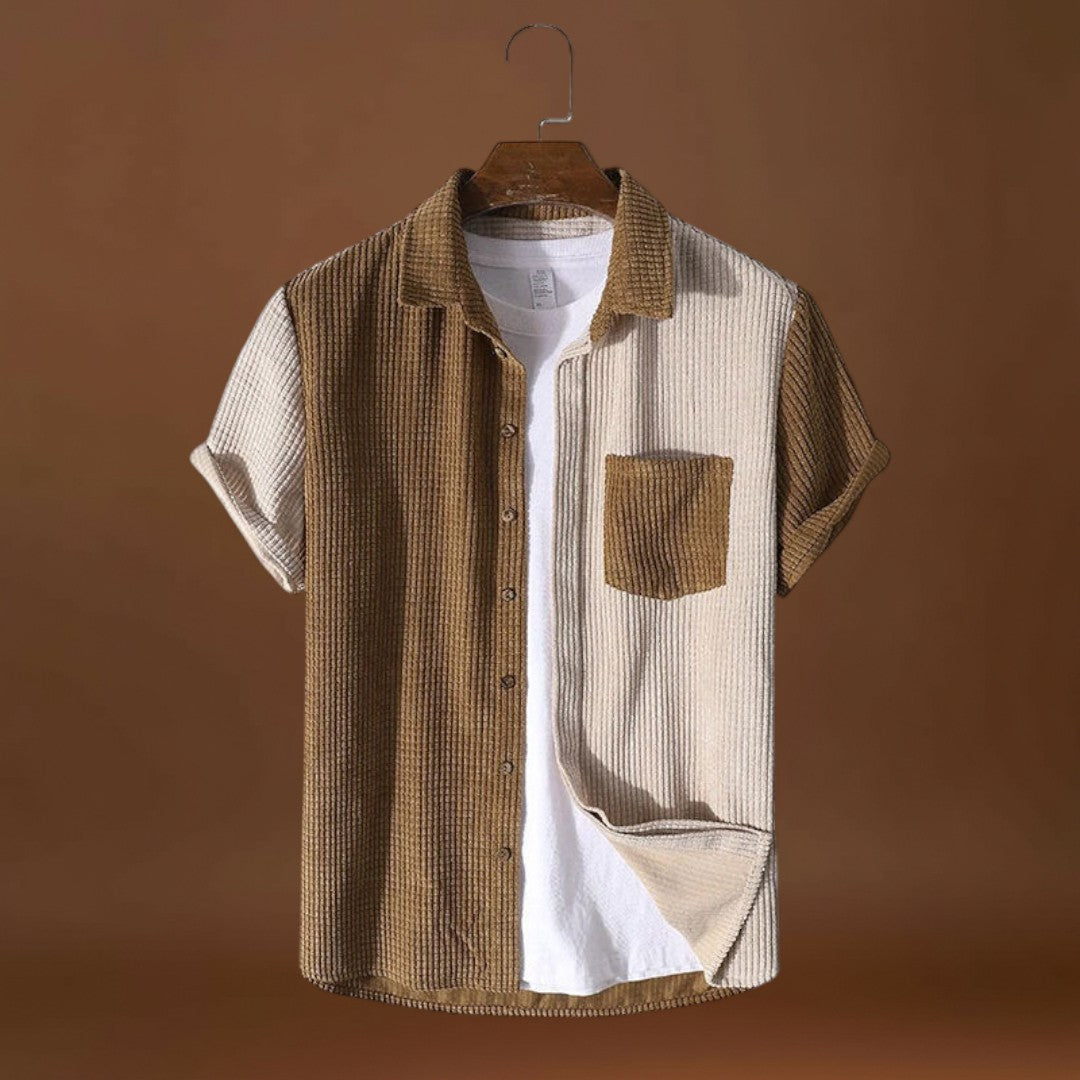 Két darabos szett – Waffle ing és zsinóros rövidnadrág