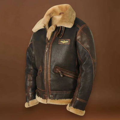 Kacsó - Eredeti férfi bőr téli kabát