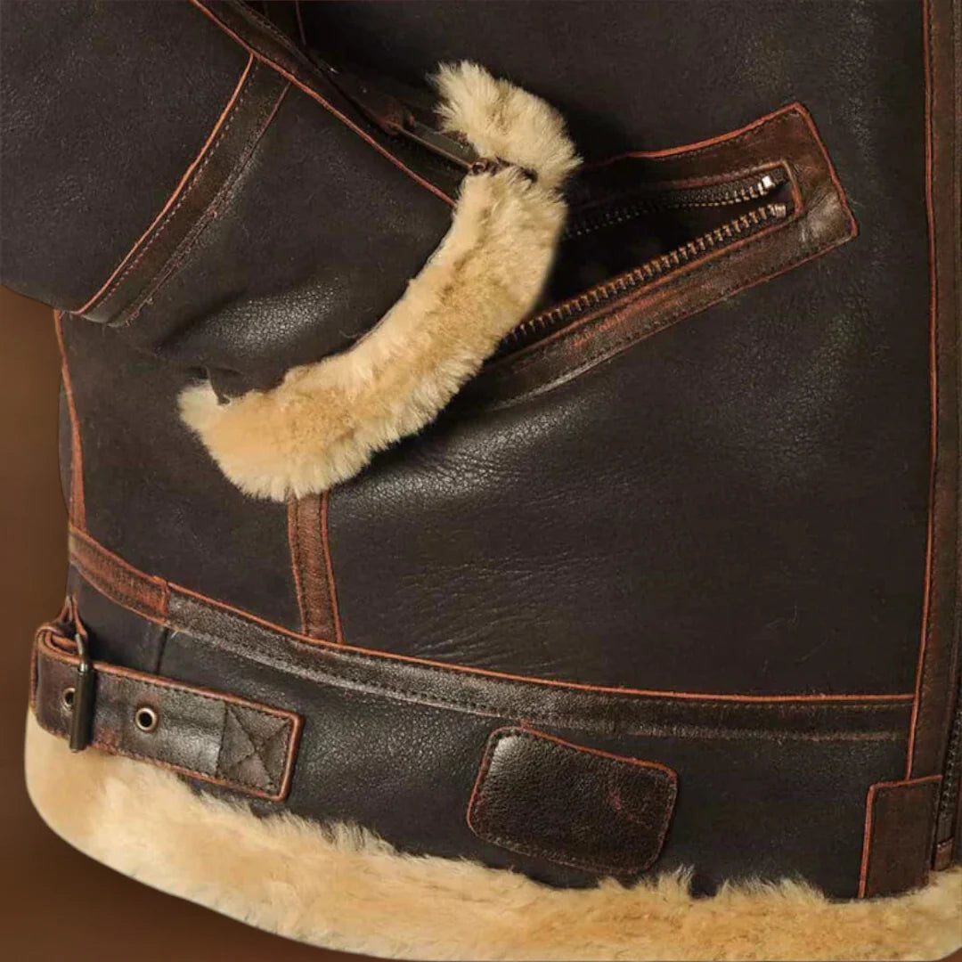 Lestyán - Férfi téli bőrkabát Eredeti