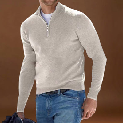 Vincek - Kényelmes Cipzáras Kötött Pulóver