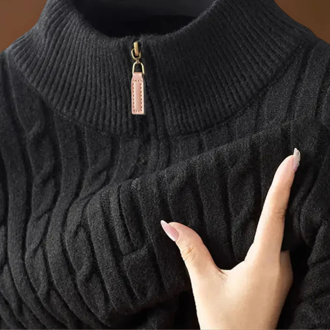 Torda - Cipzáros Pulóver Kellemes Anyagból