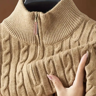 Győző - Cipzáras Pulóver Keverékanyag Ultra Puha