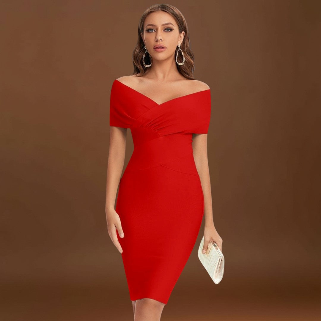 Vica - Elegáns Ruha V Kivágással