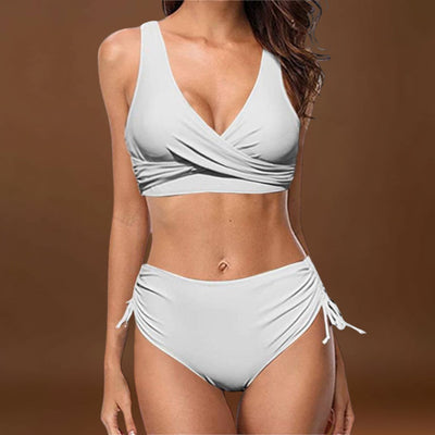 Helena - Magas Derékú Bikini Keresztpántos Topal