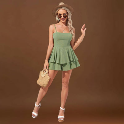 Diána - Háttér nélküli mini ruha masnis pántokkal és réteges szoknyával