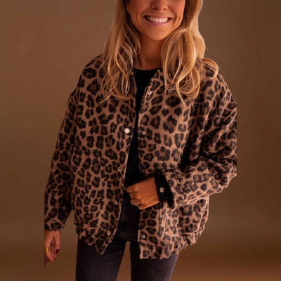 Lucilla - Modern kabát leopárdmintával