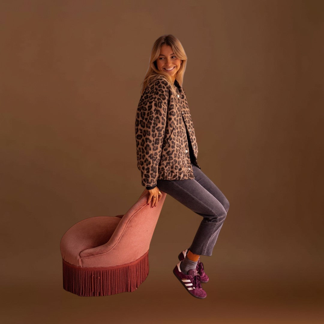 Lucilla - Modern kabát leopárdmintával