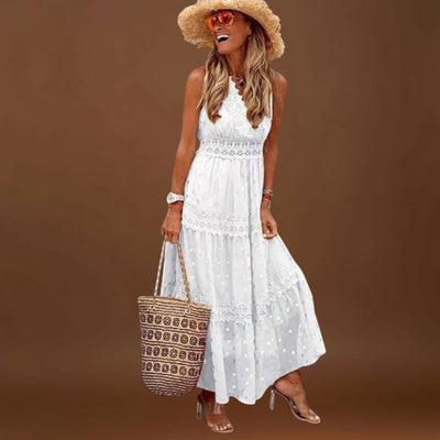 Lujza - Boho csipkés maxi ruha