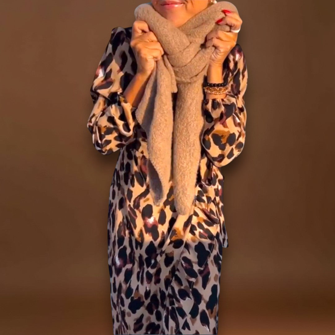 Melánia - Leopárdmintás casual ruha