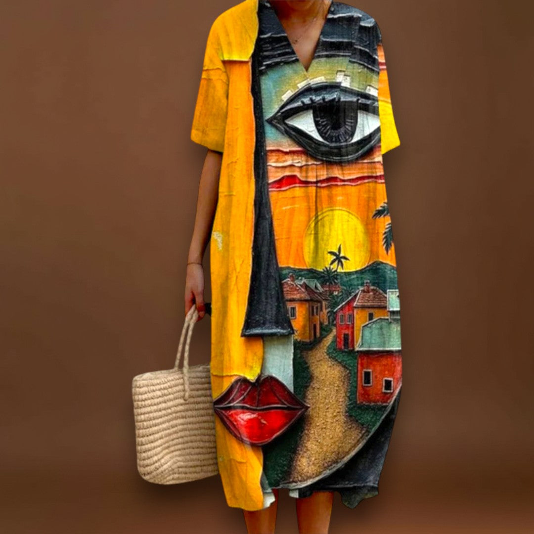 Ramóna – Légi nyári ruha térdig érő