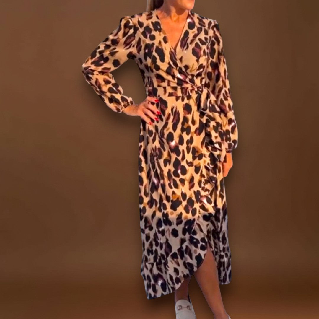 Melánia - Leopárdmintás casual ruha