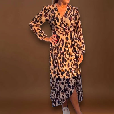 Melánia - Leopárdmintás casual ruha